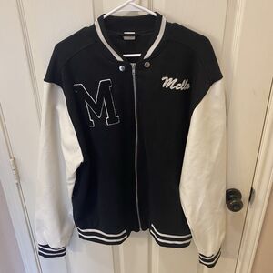 MarshMello Letterman Jacket Mens Large Varsity Faux Leather EUC